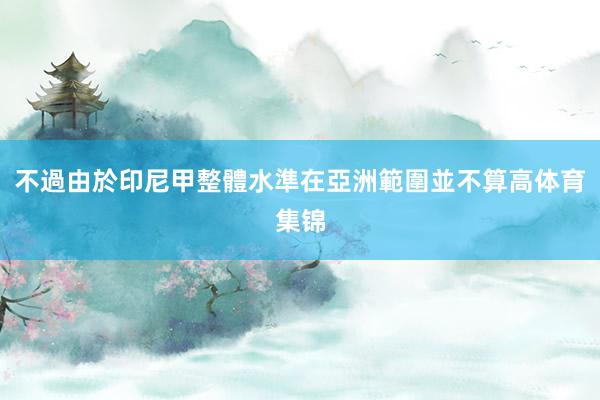 不過由於印尼甲整體水準在亞洲範圍並不算高体育集锦