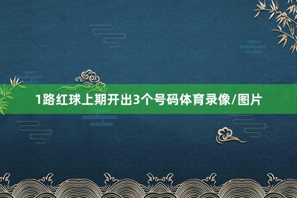 1路红球上期开出3个号码体育录像/图片