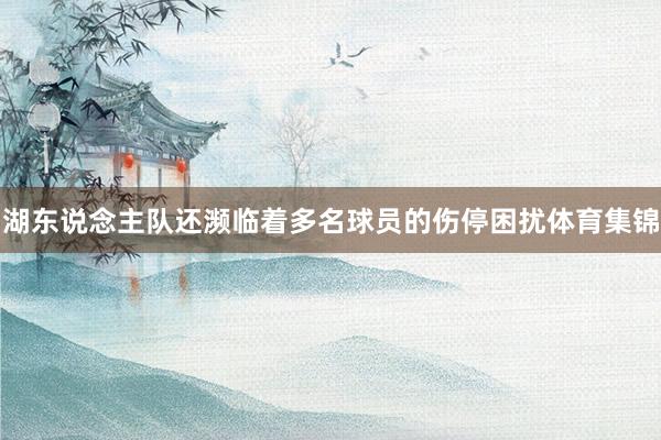 湖东说念主队还濒临着多名球员的伤停困扰体育集锦