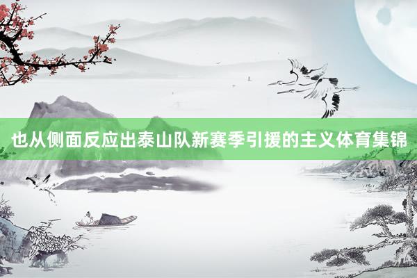 也从侧面反应出泰山队新赛季引援的主义体育集锦