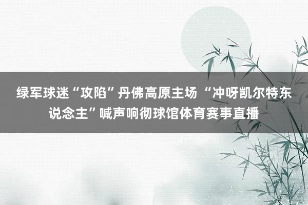 绿军球迷“攻陷”丹佛高原主场 “冲呀凯尔特东说念主”喊声响彻球馆体育赛事直播