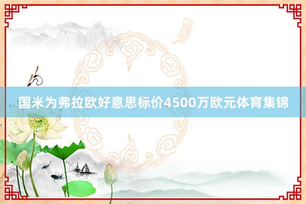 国米为弗拉欧好意思标价4500万欧元体育集锦