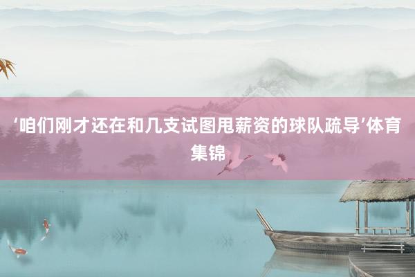 ‘咱们刚才还在和几支试图甩薪资的球队疏导’体育集锦