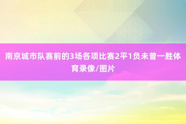 南京城市队赛前的3场各项比赛2平1负未曾一胜体育录像/图片