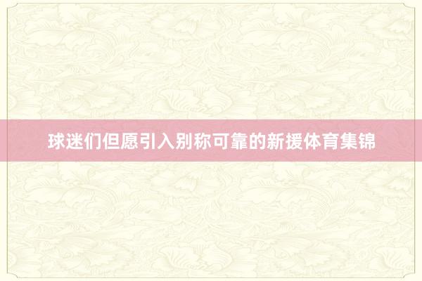 球迷们但愿引入别称可靠的新援体育集锦