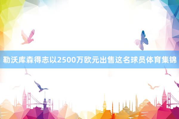 勒沃库森得志以2500万欧元出售这名球员体育集锦