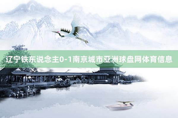 辽宁铁东说念主0-1南京城市亚洲球盘网体育信息