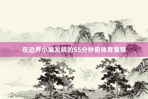 在边界小编发稿的55分钟前体育集锦