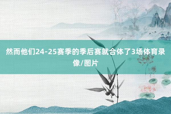 然而他们24-25赛季的季后赛就合体了3场体育录像/图片