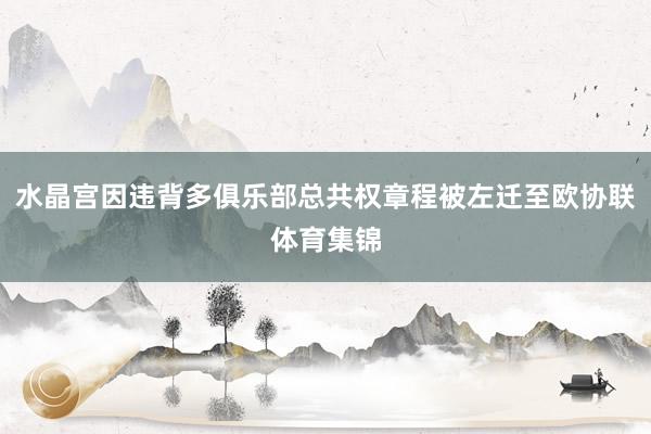 水晶宫因违背多俱乐部总共权章程被左迁至欧协联体育集锦