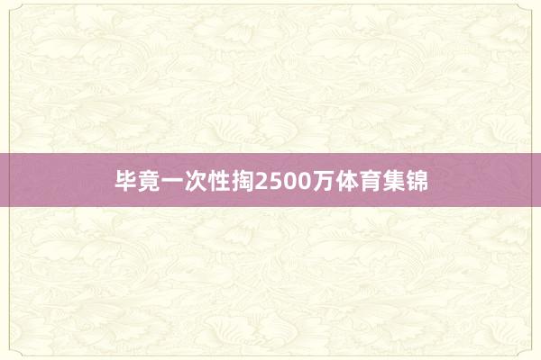 毕竟一次性掏2500万体育集锦