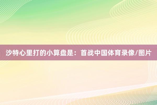 沙特心里打的小算盘是：首战中国体育录像/图片