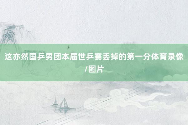 这亦然国乒男团本届世乒赛丢掉的第一分体育录像/图片