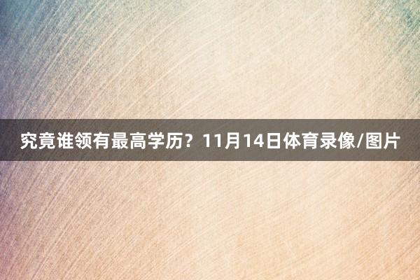 究竟谁领有最高学历？11月14日体育录像/图片