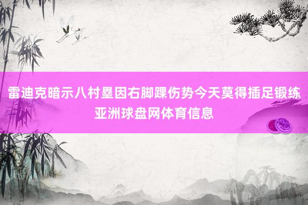 雷迪克暗示八村塁因右脚踝伤势今天莫得插足锻练亚洲球盘网体育信息