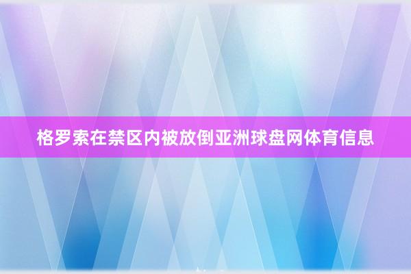 格罗索在禁区内被放倒亚洲球盘网体育信息