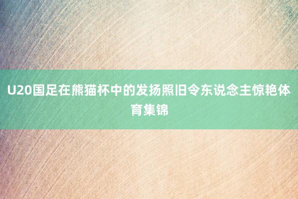 U20国足在熊猫杯中的发扬照旧令东说念主惊艳体育集锦