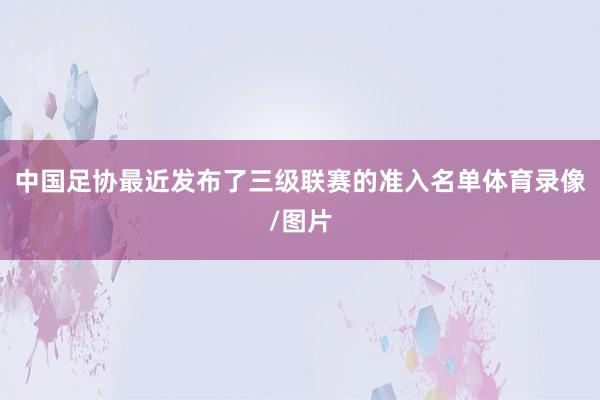中国足协最近发布了三级联赛的准入名单体育录像/图片