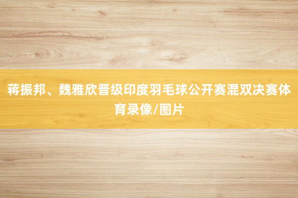 蒋振邦、魏雅欣晋级印度羽毛球公开赛混双决赛体育录像/图片
