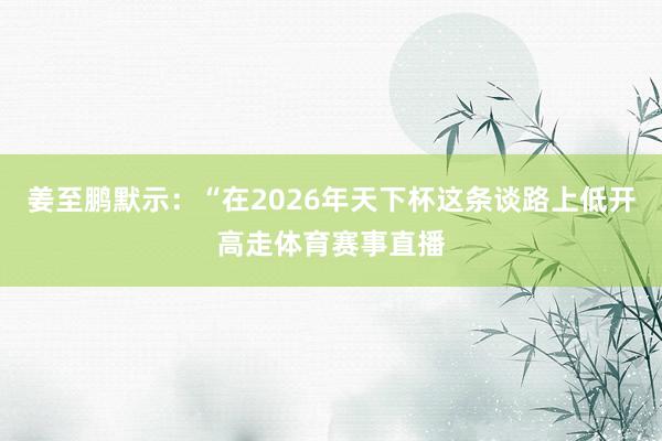 姜至鹏默示：“在2026年天下杯这条谈路上低开高走体育赛事直播