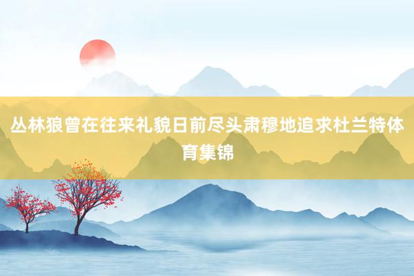 丛林狼曾在往来礼貌日前尽头肃穆地追求杜兰特体育集锦