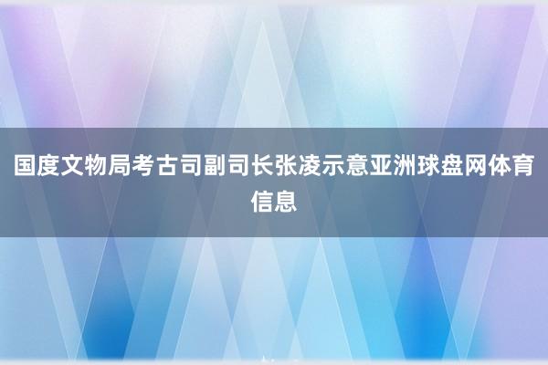 国度文物局考古司副司长张凌示意亚洲球盘网体育信息