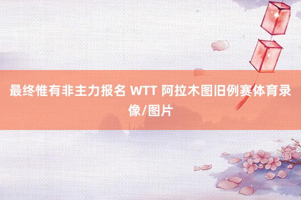 最终惟有非主力报名 WTT 阿拉木图旧例赛体育录像/图片
