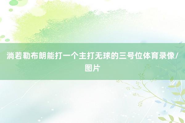 淌若勒布朗能打一个主打无球的三号位体育录像/图片