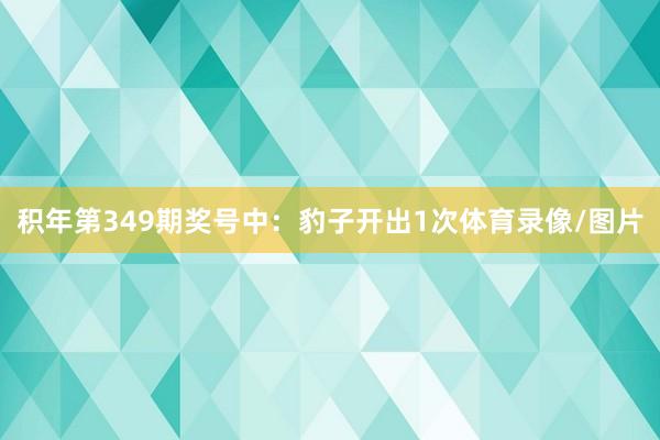 积年第349期奖号中：豹子开出1次体育录像/图片